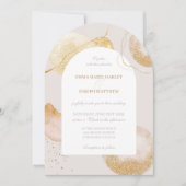 モダンバラ金ゴールドグラム結婚式招待状 招待状 (正面)