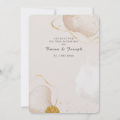 モダンバラ金ゴールドグラム結婚式招待状 招待状 (裏面)