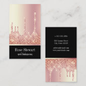 モダンバラ金ゴールドグリッターが爪、 ネイル 名刺 (正面/裏面)