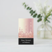 モダンバラ金ゴールドグリッターが爪、 ネイル 名刺 (スタンド正面)