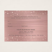 モダンバラ金ゴールドグリッターギフト券 (裏面)