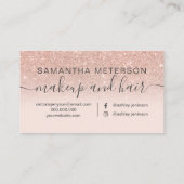 モダンバラ金ゴールドグリッターグラデーション赤面メイクアップ髪2 名刺 (裏面)