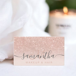 モダンバラ金ゴールドグリッターグラデーション赤面メイクアップ髪2 名刺