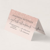 モダンバラ金ゴールドグリッターグラデーション赤面眼後療法 名刺 (裏面)