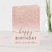 モダンバラ金ゴールドグリッターグラデーション2歳の誕生日 カード (正面)