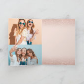 モダンバラ金ゴールドグリッターグラデーション2歳の誕生日 カード (内部)