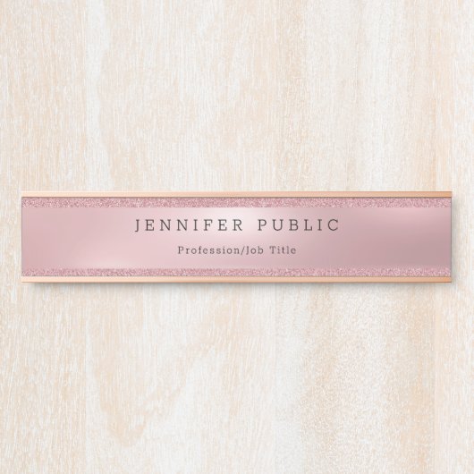 モダンバラ金ゴールドグリッターグラマエレガントマーテンプレート サインプレート (正面)