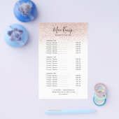 モダンバラ金ゴールドグリッターサロンサービスメニュー チラシ (シングル)