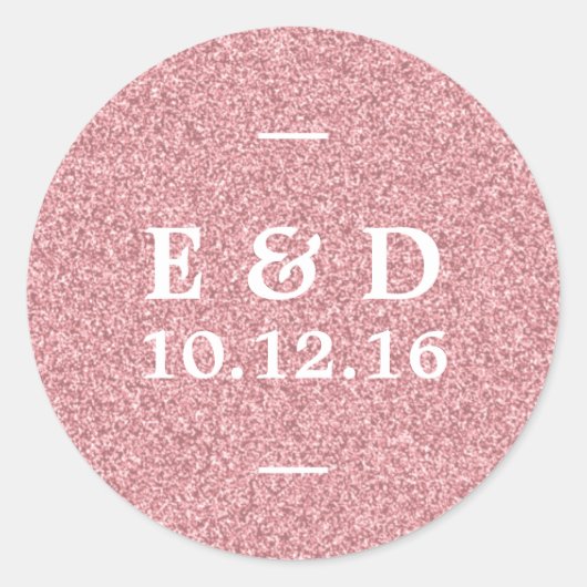 モダンバラ金ゴールドグリッターシック結婚式の引き出物 ラウンドシール (正面)