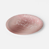 モダンバラ金ゴールドグリッタースウィート16 ペーパープレート (アングル)