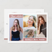 モダンバラ金ゴールドグリッタースクリプトシック4フォトグラード インビテーションポストカード (正面/裏面)