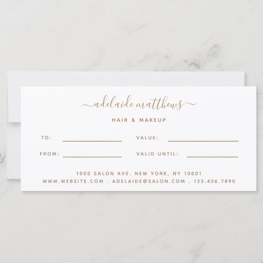 モダンバラ金ゴールドグリッタースタイリストギフト証明書 (裏面)