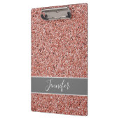モダンバラ金ゴールドグリッタースパークルパーソナライズされた クリップボード (左)