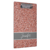 モダンバラ金ゴールドグリッタースパークルパーソナライズされた クリップボード (右)