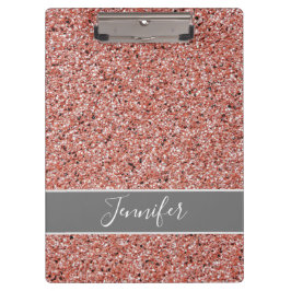 モダンバラ金ゴールドグリッタースパークルパーソナライズされた クリップボード