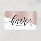 モダンバラ金ゴールドグリッタータイポグラフィ美容師 名刺 (正面)