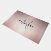 モダンバラ金ゴールドグリッターチックモガーリーノグラム名 ドアマット (アングル)