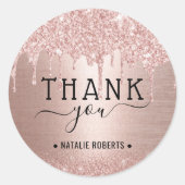 モダンバラ金ゴールドグリッタードライプサンキュー ラウンドシール (正面)