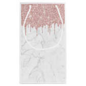 モダンバラ金ゴールドグリッタードリップストレンディー大理石 スモールペーパーバッグ (裏面)