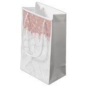 モダンバラ金ゴールドグリッタードリップストレンディー大理石 スモールペーパーバッグ (裏面アングル)