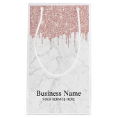 モダンバラ金ゴールドグリッタードリップストレンディー大理石 スモールペーパーバッグ (正面)