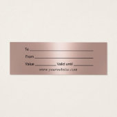 モダンバラ金ゴールドグリッターハートサロンスパギフトカード (裏面)