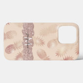 モダンバラ金ゴールドグリッターパイナップルトロピカルビーチ Case-Mate iPhoneケース (裏面 (横))