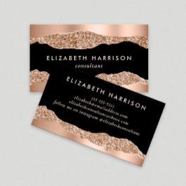 モダンバラ金ゴールドグリッターブラック 名刺