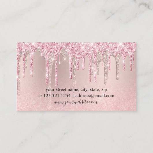 モダンバラ金ゴールドグリッターヘア&メイクアップ 名刺 (裏面)