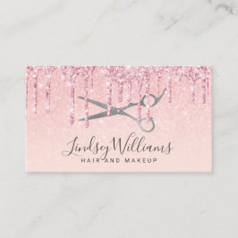 モダンバラ金ゴールドグリッターヘア&メイクハサミ  名刺