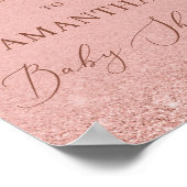 モダンバラ金ゴールドグリッターベビーシャワー歓迎サイン ポスター (角)