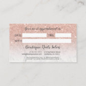 モダンバラ金ゴールドグリッターホワイトスクリプトタイポグラフィ 予約カード (裏面)