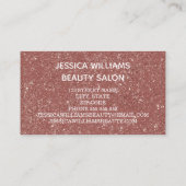 モダンバラ金ゴールドグリッターホワイトスクリプトヘアメイクアップ 名刺 (裏面)