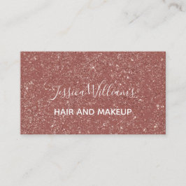 モダンバラ金ゴールドグリッターホワイトスクリプトヘアメイクアップ 名刺