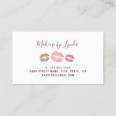 モダンバラ金ゴールドグリッターメイクアップアーティストビジネスca 名刺 (裏面)