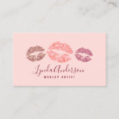 モダンバラ金ゴールドグリッターメイクアップアーティストビジネスca 名刺 (正面)