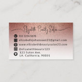 モダンバラ金ゴールドグリッターメイクアップアーティストモノグラムの 名刺 (裏面)