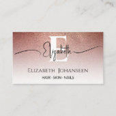 モダンバラ金ゴールドグリッターメイクアップアーティストモノグラムの 名刺 (正面)