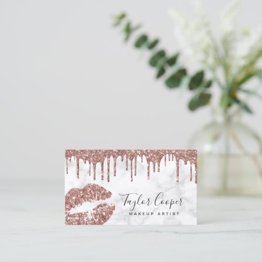 モダンバラ金ゴールドグリッターメイクアップアーティスト 名刺 (スタンド正面)