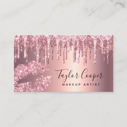 モダンバラ金ゴールドグリッターメイクアップアーティスト 名刺 (正面)