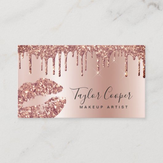 モダンバラ金ゴールドグリッターメイクアップアーティスト 名刺 (正面)
