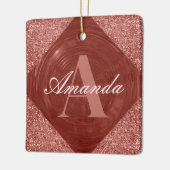 モダンバラ金ゴールドグリッターモノグラガーリーム セラミックオーナメント (左)