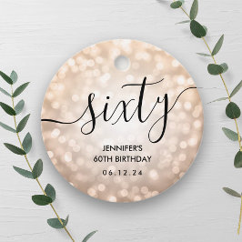 モダンバラ金ゴールドグリッターライト60th誕生日 フェイバータグ