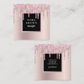 モダンバラ金ゴールドグリッター乾燥 スクエア名刺 (正面/裏面)