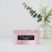 モダンバラ金ゴールドグリッター乾燥 名刺 (スタンド正面)