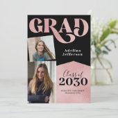 モダンバラ金ゴールドグリッター写真部卒業 案内状 (スタンド正面)