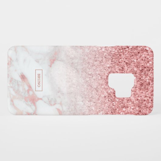 モダンバラ金ゴールドグリッター及び大理石グラデーション Case-Mate SAMSUNG GALAXYケース (裏面(横))