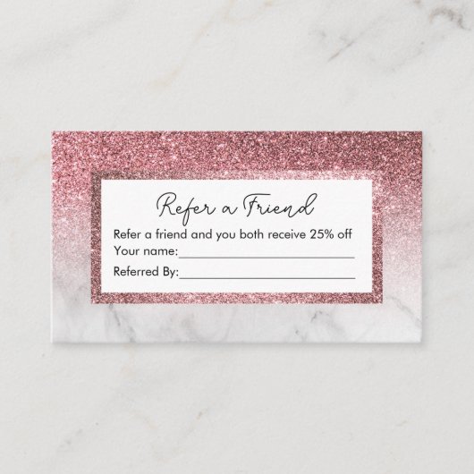 モダンバラ金ゴールドグリッター大理石紹介カード 名刺 (正面)