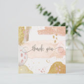 モダンバラ金ゴールドグリッター水彩サンキューカード サンキューカード (スタンド正面)