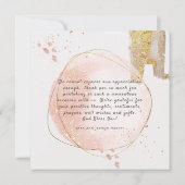 モダンバラ金ゴールドグリッター水彩サンキューカード サンキューカード (裏面)